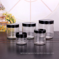 short round glass storage jars airtight plastic lid 2.5oz 4oz 6oz 8oz12oz 16oz 26oz